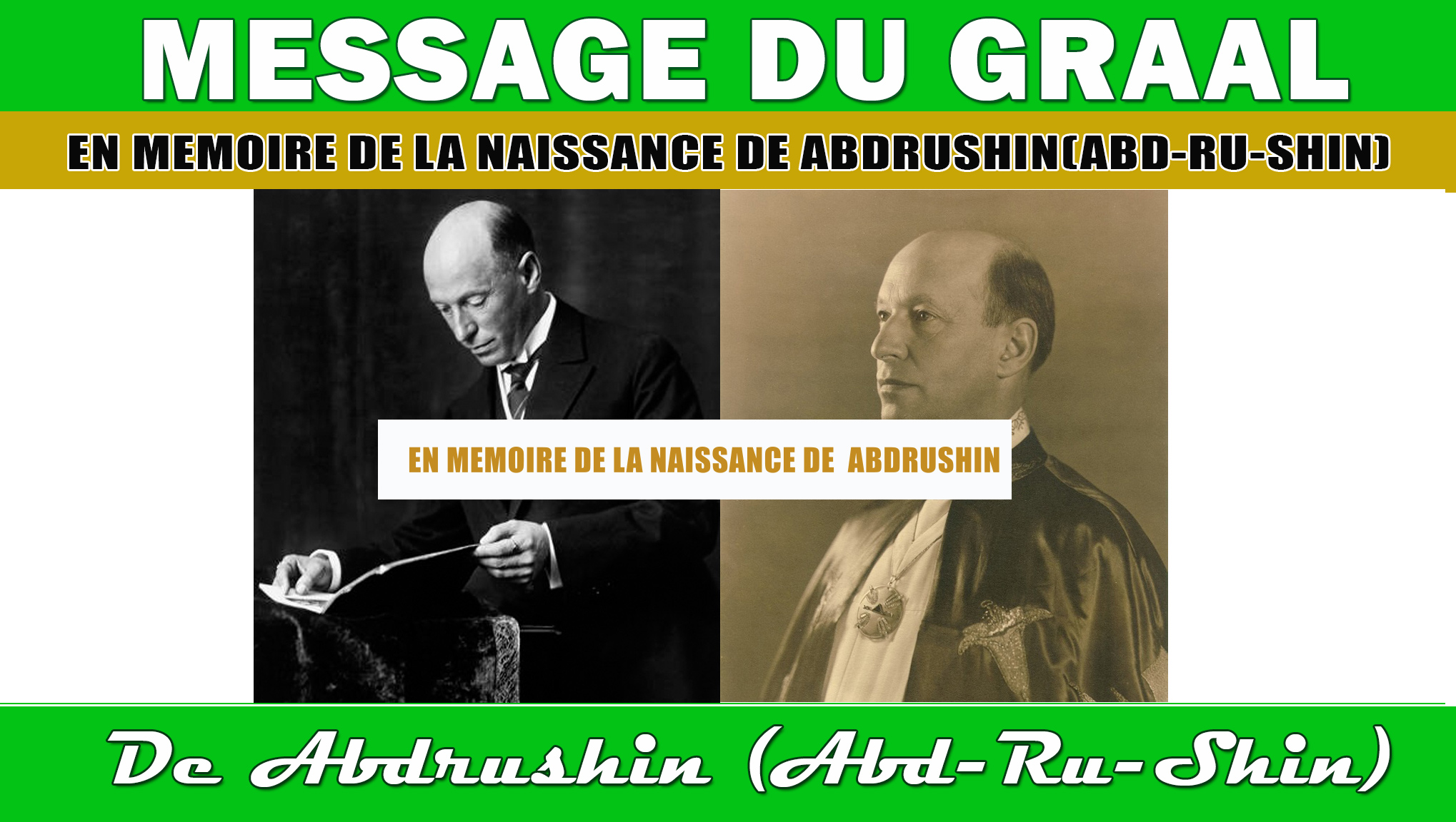EN MEMOIRE DE LA NAISSANCE DE ABDRUSHIN (ABD-RU-SHIN) 18 Avril 1875