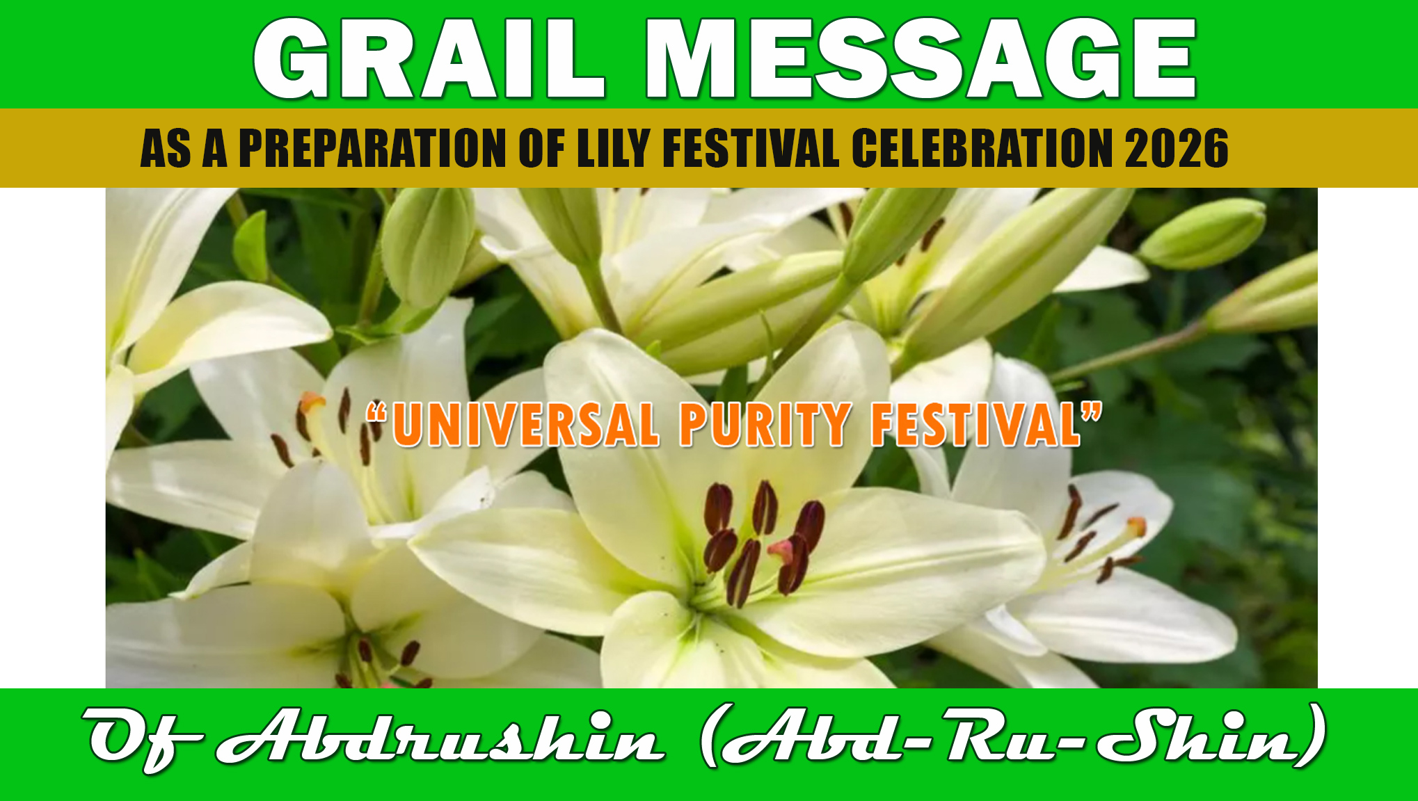 AS A PREPARATION OF LILY FESTIVAL CELEBRATION 2026